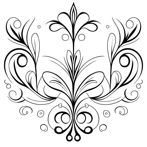 Vettore disegno di linee fiori decorazione di bouquet o composizione floreale fiori e foglie arte di linee