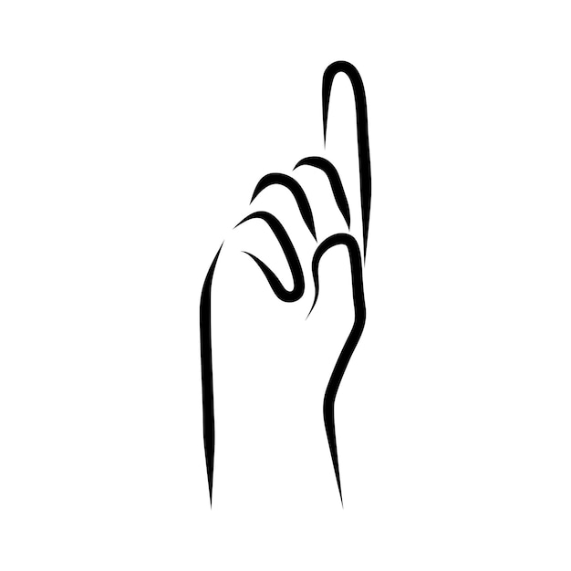 Vector line drawing of hand gestures