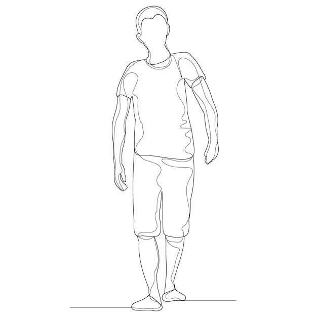 vector, isolated, one line drawing of a man walking Stock Vector | Adobe  Stock