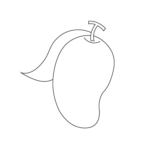 line drawing of mango art for vector illustration