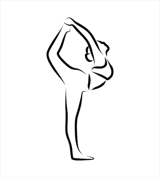 Line drawing of people yoga