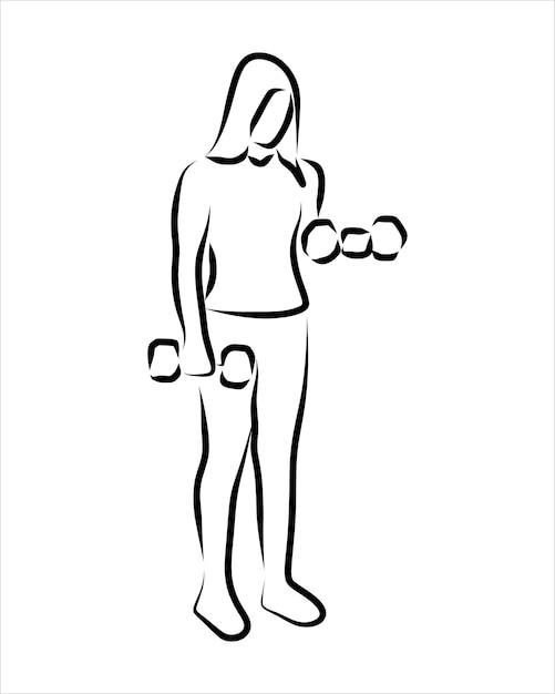 Line drawing of someone gym