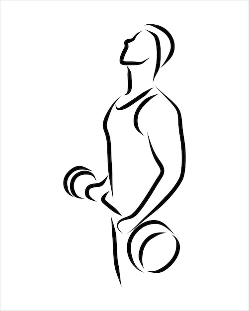 Line drawing of someone gym