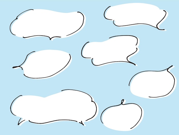 Vector a line drawing speech balloons like a cloud with a wide gap and white painted background