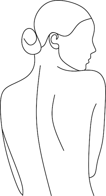 Vector a line drawing of a woman with a back that says'i'm a woman '