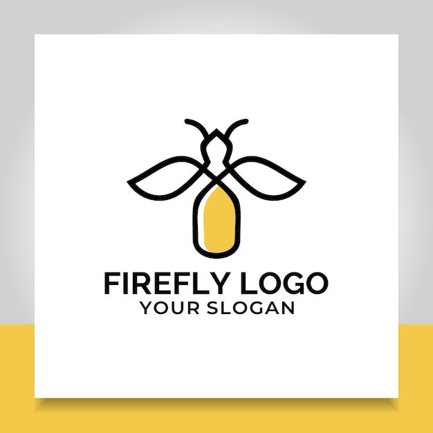 Luce notturna di linea firefly logo design lucido