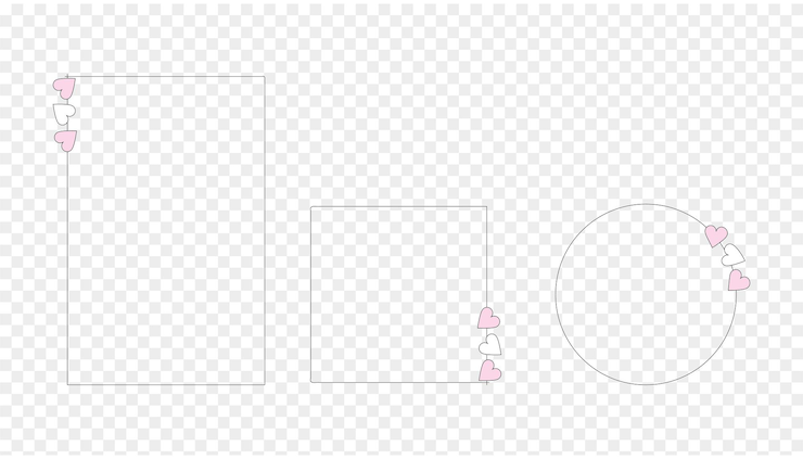 Vector line frame with heart and cirle