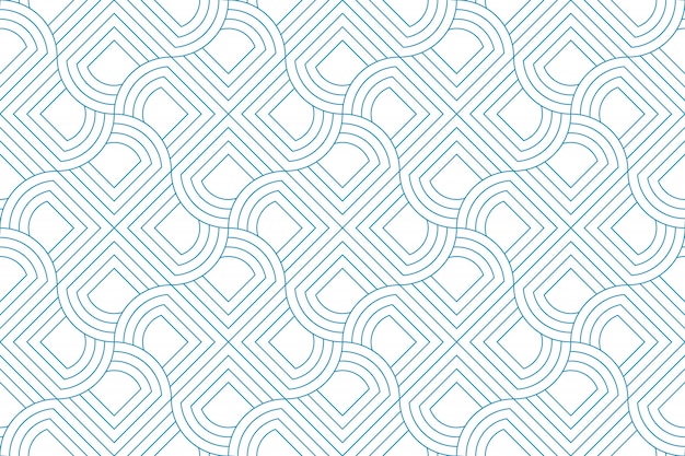ベクトル 白い背景の上ライン幾何学的抽象パターンシームレスな青い線。