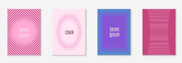 Line geometric elements. Purple and turquoise. Halftone page, notebook, mobile screen, folder concept. Line geometric elements on minimalist trendy cover template.