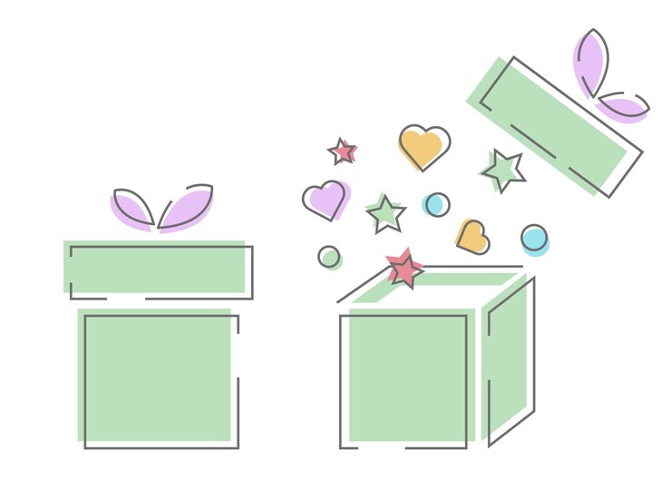 Vector line gift box