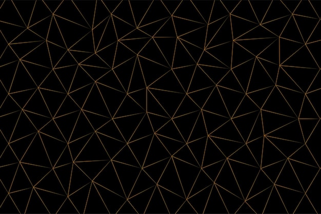 Vector line gold low poly black background