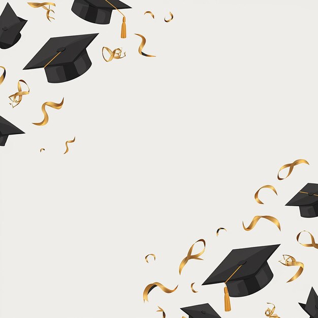 Una riga di tappi di laurea con le parole 