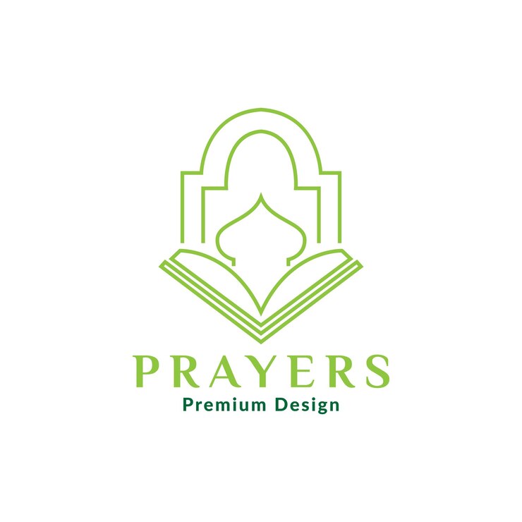वेक्टर line green mosque with quran logo design vector graphic symbol icon illustration creative idea