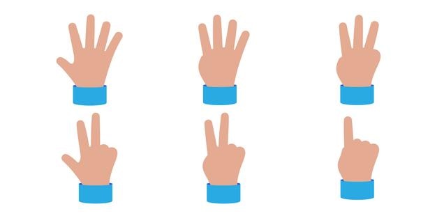 右を指さしている指を示す手の線