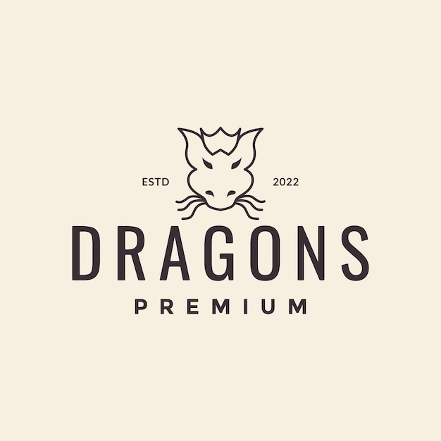 Line head simple dragon logo design vector graphic symbol icon illustration creative idea