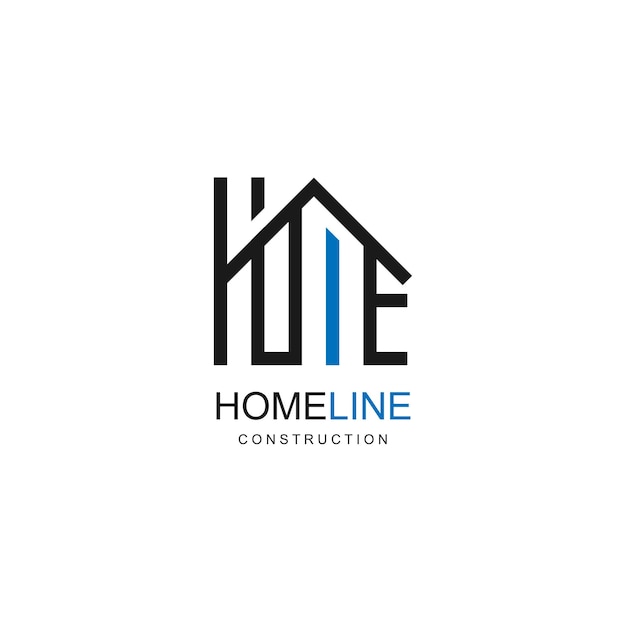 Line home with abstract line text home
