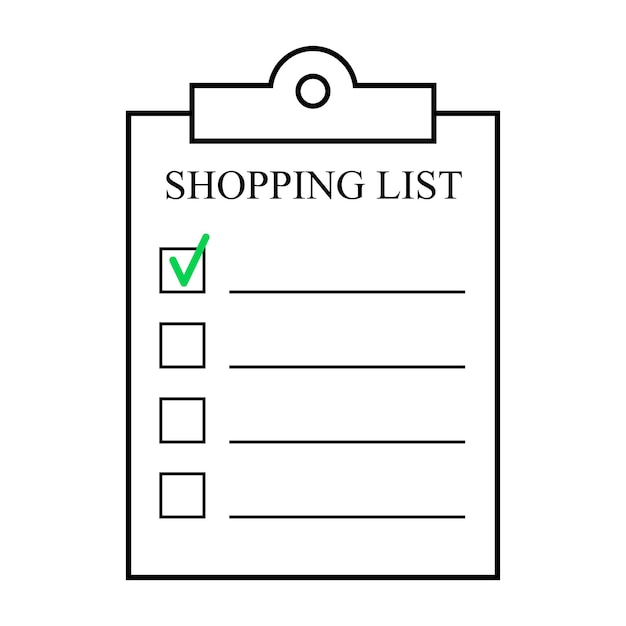 ベクトル line icon of shopping list clipboard paper