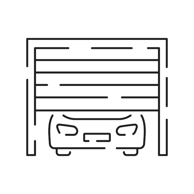 Line icon parking symbol vector for car transport service and vehicle or traffic