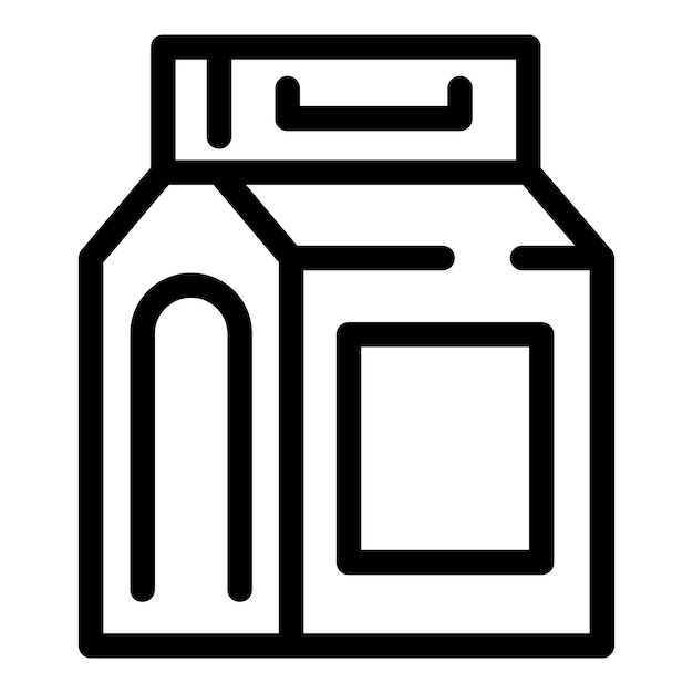 Line icon style illustration of a milk or juice carton
