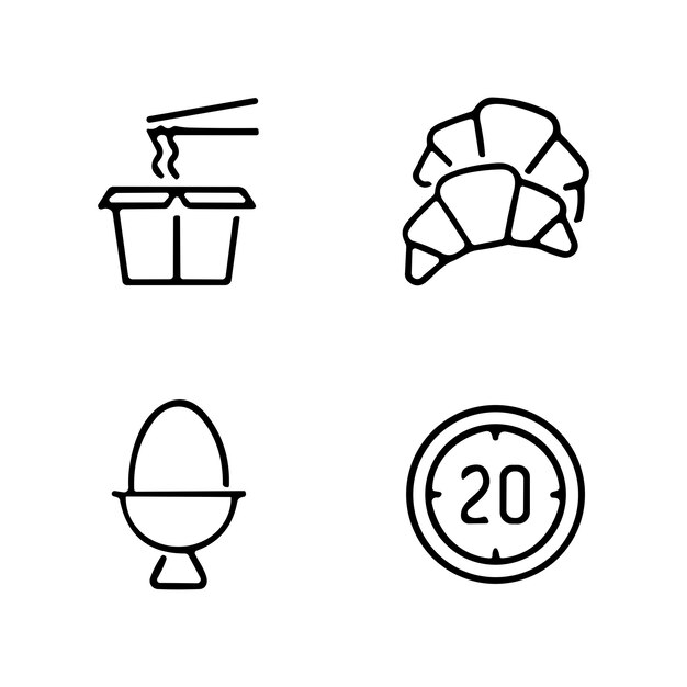 Vector line icons food to restaurant outline icon collection