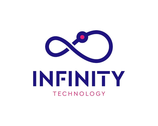 Linea infinity logo. modello di progettazione tecnologica