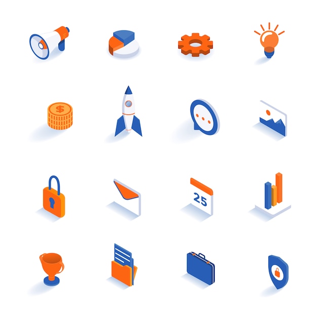 Line  isometric icons