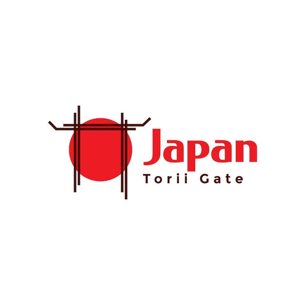 Line japan gate torii logo design vector graphic symbol icon sign illustration creative idea