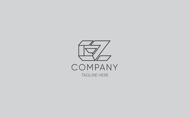 line letter g, z logo design, vector illustration.