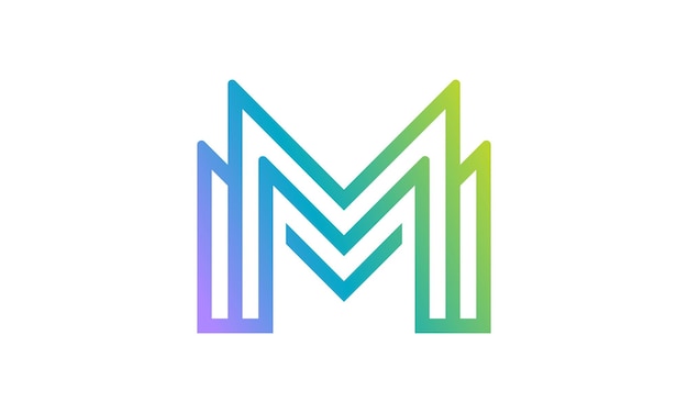 Line letter m logo