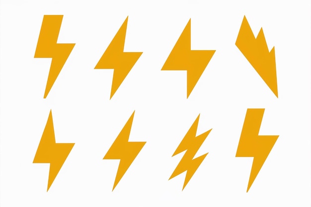 Vector a line of lightning bolts which is a series of images from the series