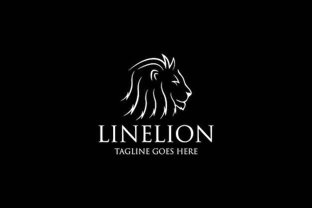 Линия Лев животных логотип