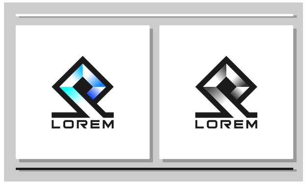 ベクトル 正方形と文字 s を形成するライン ロゴ デザイン