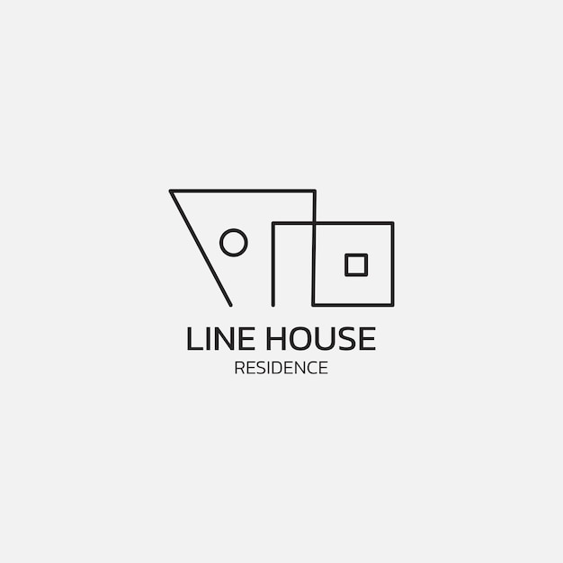 Vector line logo that forms a house