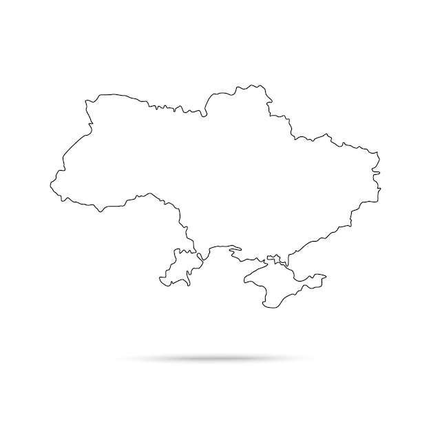Line Map of Ukraine