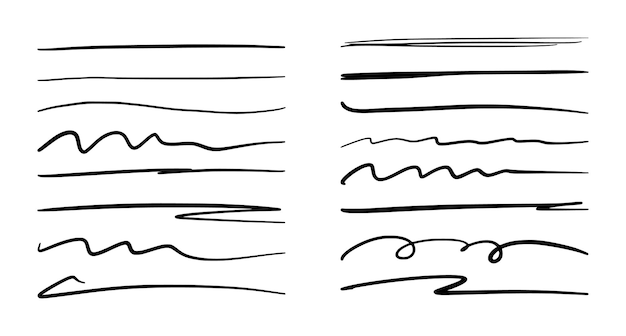 Sottolineatura tratto marcatore linea effetto pennello evidenziatore marcatore