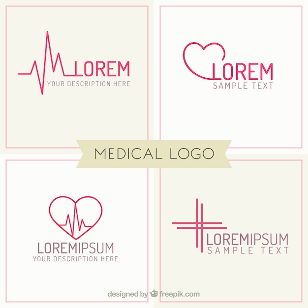 Vector line medical logo templates