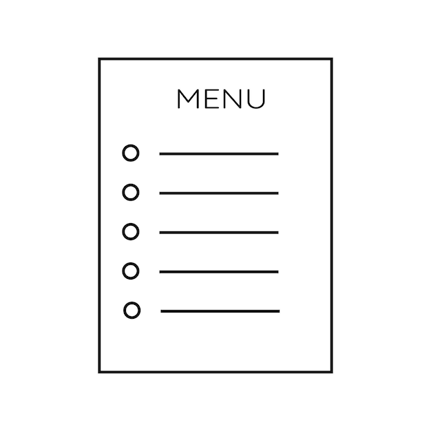 Foglio del menu di linea