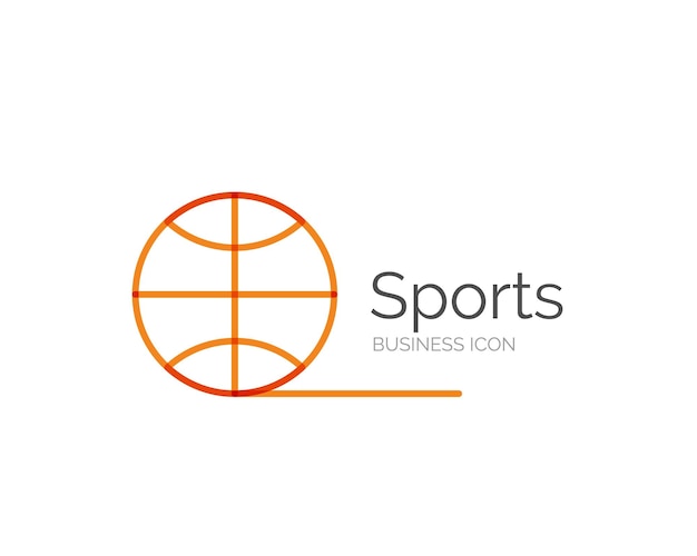 Линия минимального дизайна логотипа мяч спорт
