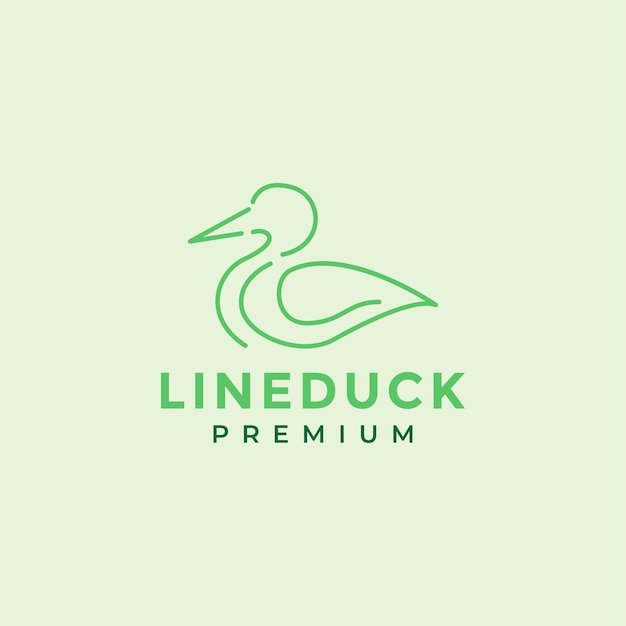 Line minimal duck modern logo design vector graphic symbol icon illustration creative idea