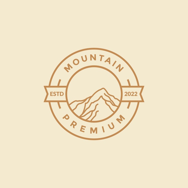 Линия горы минимальный значок дизайн логотипа векторный графический символ значок иллюстрации креативная идея