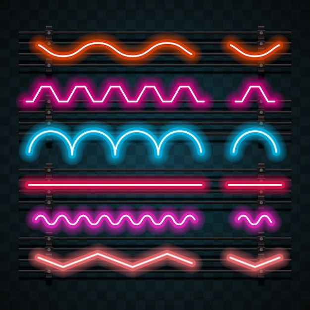 Line neon set
