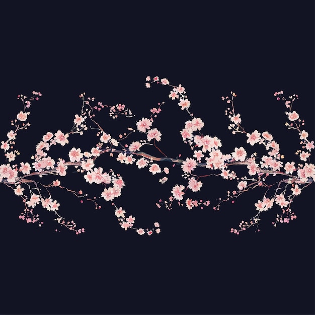 Vector line_of_cherry_blossom_tree_background_vector