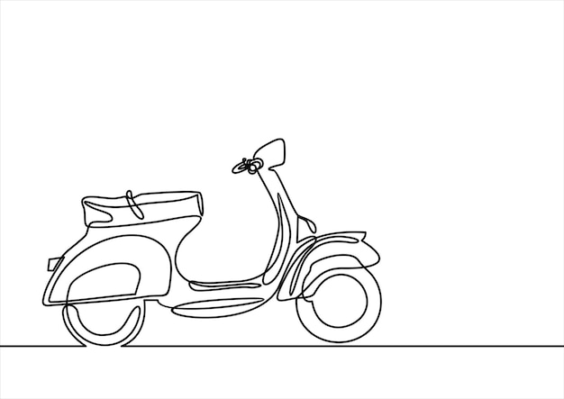 Line of motorcyclecontinue lijntekening