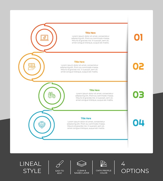 Line option square infographic with paper effect concept for finance corporate Option infographic can be used for presentation brochure and marketing