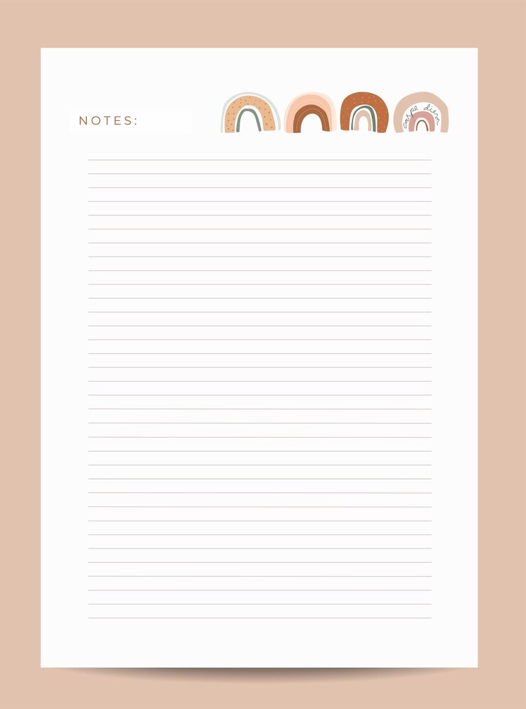 Vector line paper note for journal template