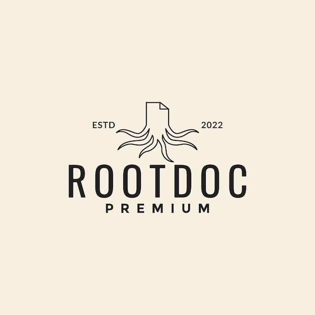 Line root document logo design vector graphic symbol icon illustration creative idea