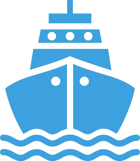 Line Ship Icon Silhouette Logo in platte stijl