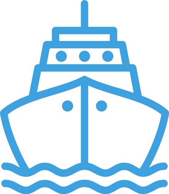Line Ship Icon Silhouette Logo in platte stijl