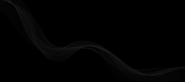 a line of smoke is moving across a black background