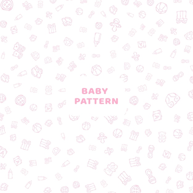 Line stijl baby speelgoed patroon illustratie